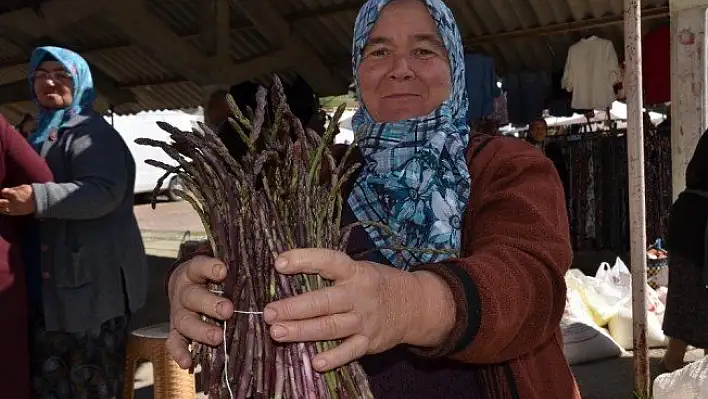 Baharın ilk sebzesi kuşkonmaz pazarda indi