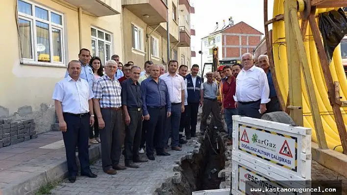 Taşköprü'de doğalgaz çalışması başladı