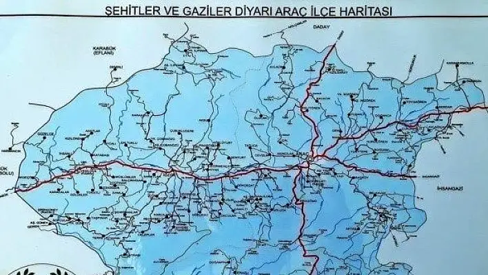 Araç ilçesinin haritası bastırıldı