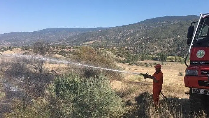 Kastamonu'da tarım arazisinde yangın