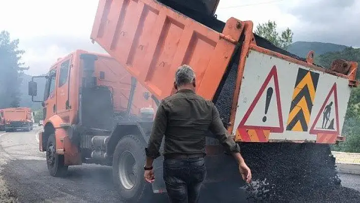 Abana-Bozkurt arasında yol bakım çalışması başlatıldı