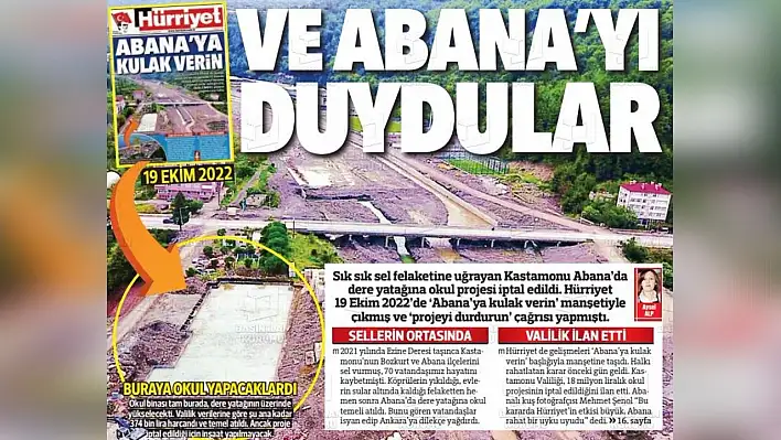 Abana, Hürriyet'e manşet oldu