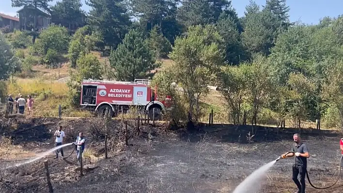 Azdavay'da örtü yangını!