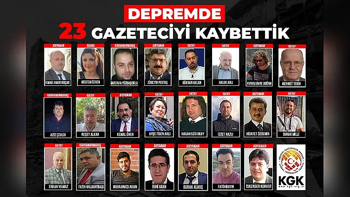 Depremde kaybettiğimiz gazeteci sayısı 23'e yükseldi 