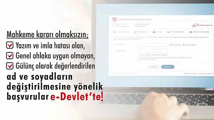 e-Devlet'te ad ve soyadı değişikliği başvuruları başladı