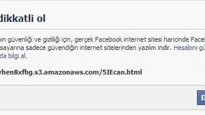 Facebook'taki Virüs Kullanıcıların Güvenliğini Tehdit Ediyor 