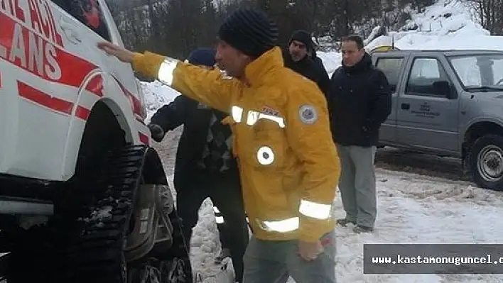 Hamile Kadını Paletli Ambulans Kurtardı