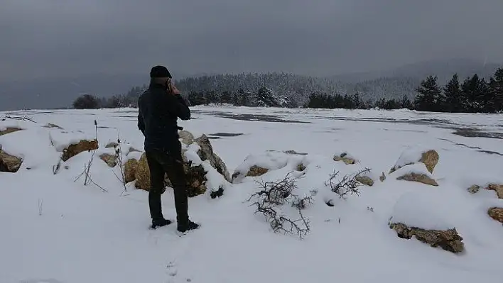 Karabük'te Nisan'da göller dondu