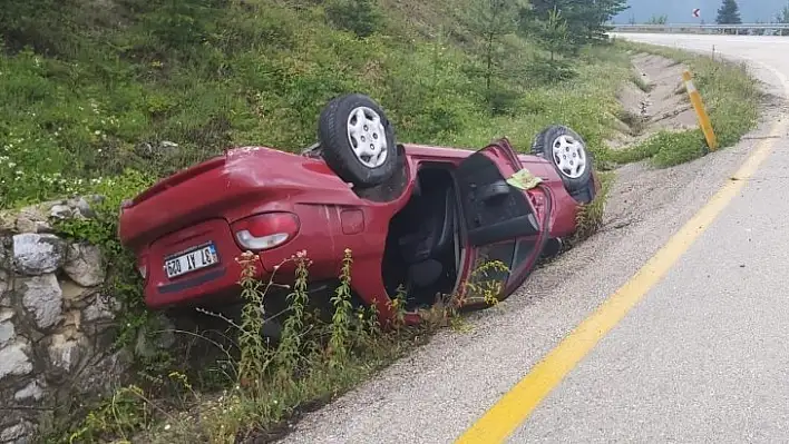 Cide'de aynı bölgede iki araç tarlaya uçtu: 2 yaralı