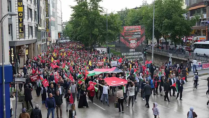 Kastamonu'da İsrail'i protesto yürüyüşü