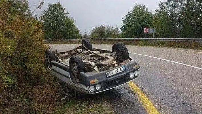 Kastamonu'da Bir Otomobil, Şarampole Devrildi