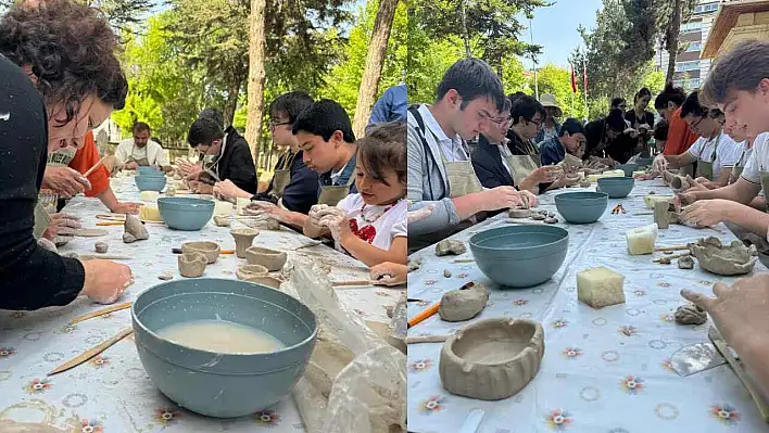 Kil şekillendirme eğitiminde keyifli dakikalar