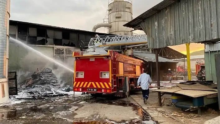 Kontrplak fabrikasında çıkan yangın korkuttu