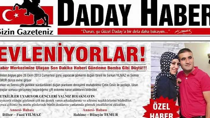 Sahibi olduğu gazeteyi düğün davetiyesi yaptı