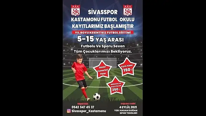 Sivasspor Futbol Okulu Kastamonu'da