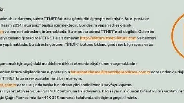 TTNET'ten Virüs Uyarısı