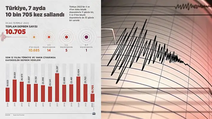 Türkiye, 7 ayda 10 bin 705 kez sallandı