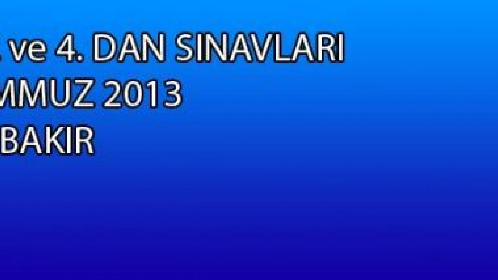 1. 2. 3. ve 4. Dan Sınavları 13 Temmuz 2013 - Diyarbakır