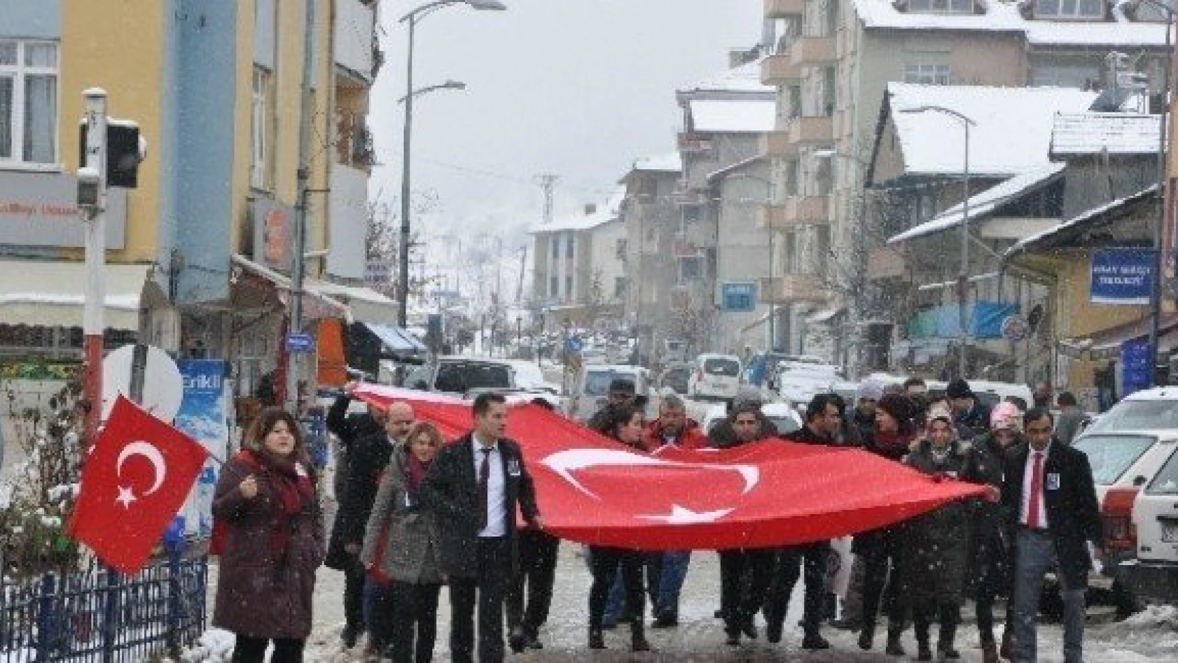 Terör saldırısı Pınarbaşı'da protesto edildi