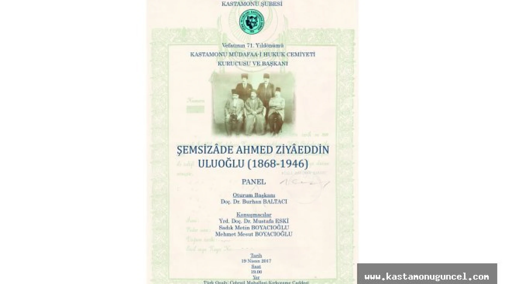 Ahmed Ziyaeddin Uluoğlu vefatının 71. yıldönümünde anılıyor