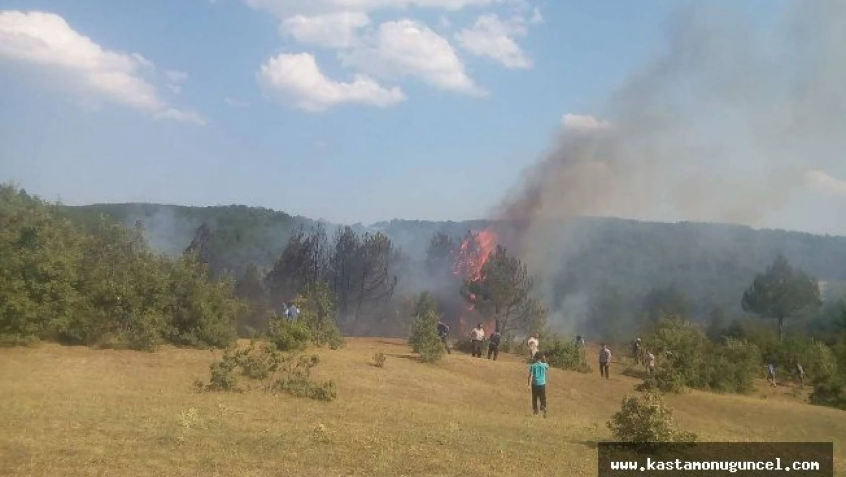 Obrucak Köyünde yangın yarım hektarlık alan zarar gördü