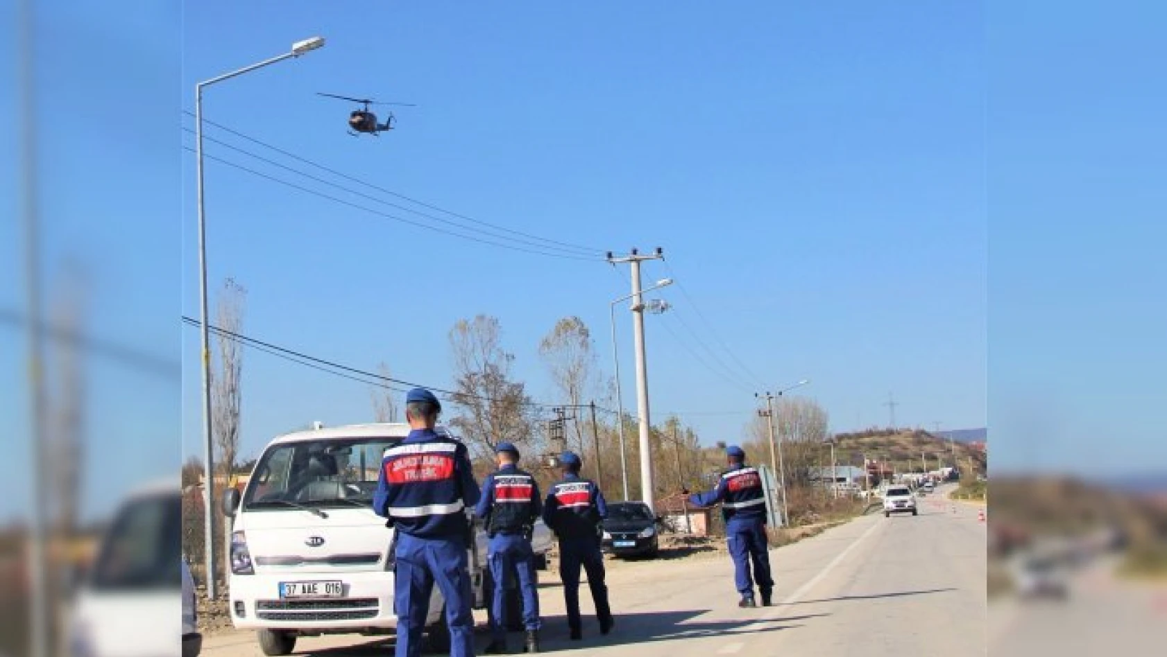 Kastamonu'da helikopter destekli trafik denetimi