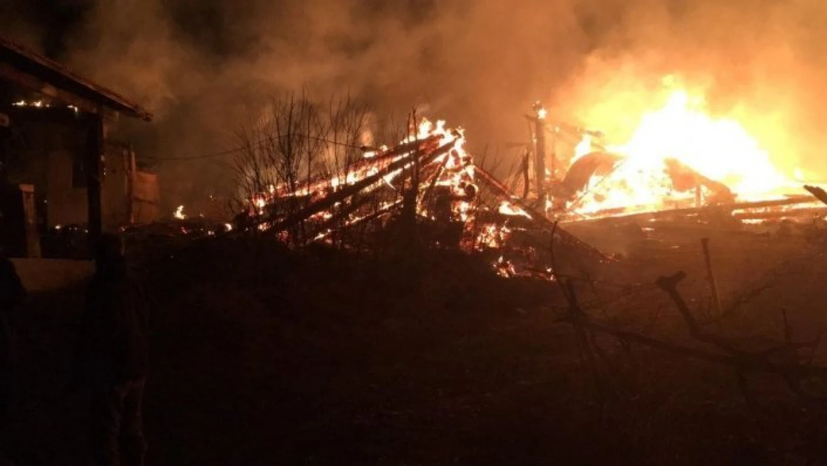 Kastamonu'da çıkan yangın 2 ev ve 2 ahırı kül etti
