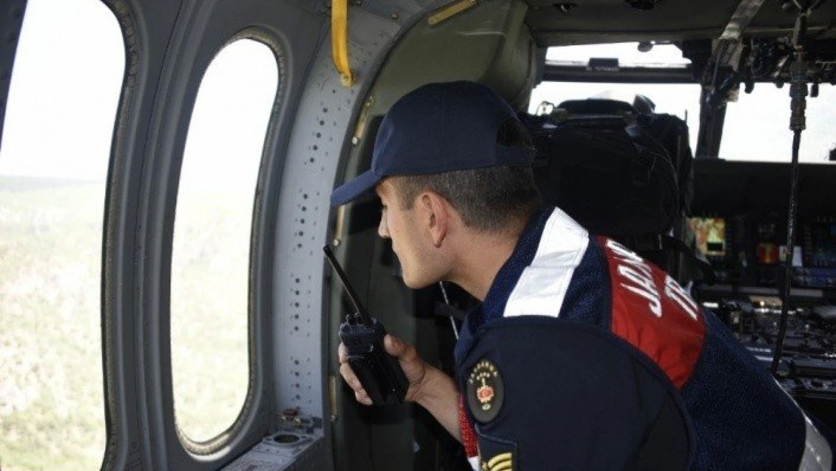 Kastamonu'da helikopterle trafik denetimi