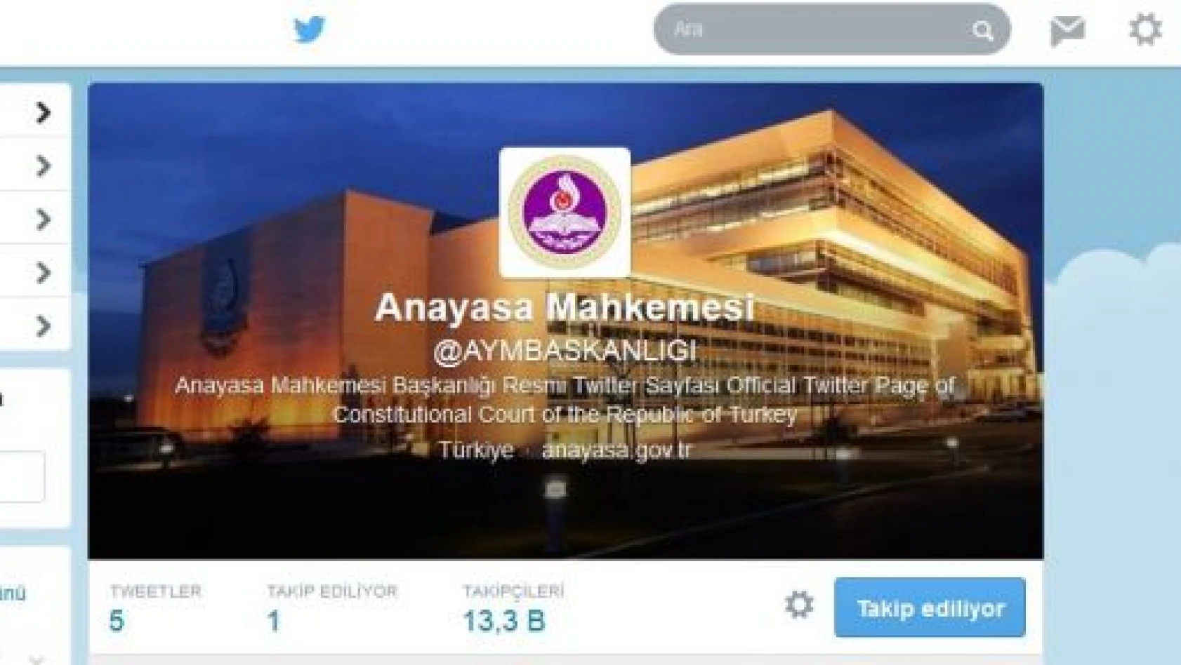Anayasa Mahkemesi, Twitter hesabı açtı