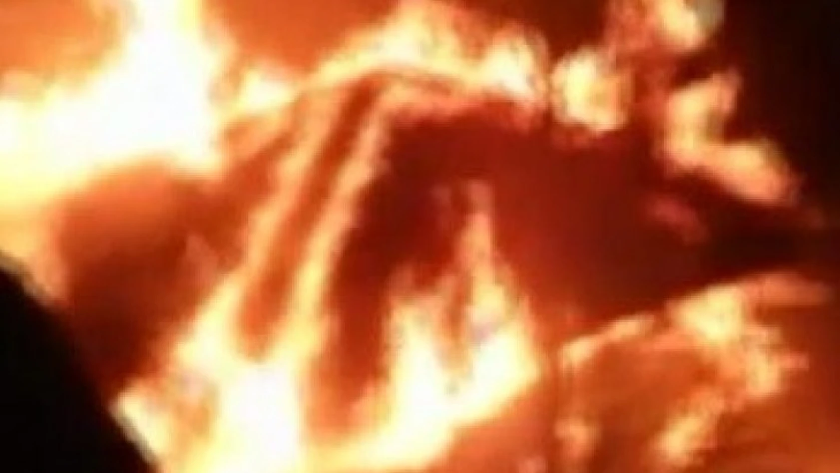 Pınarbaşı'daki yangına vatandaşlar kovalarla müdahale etti