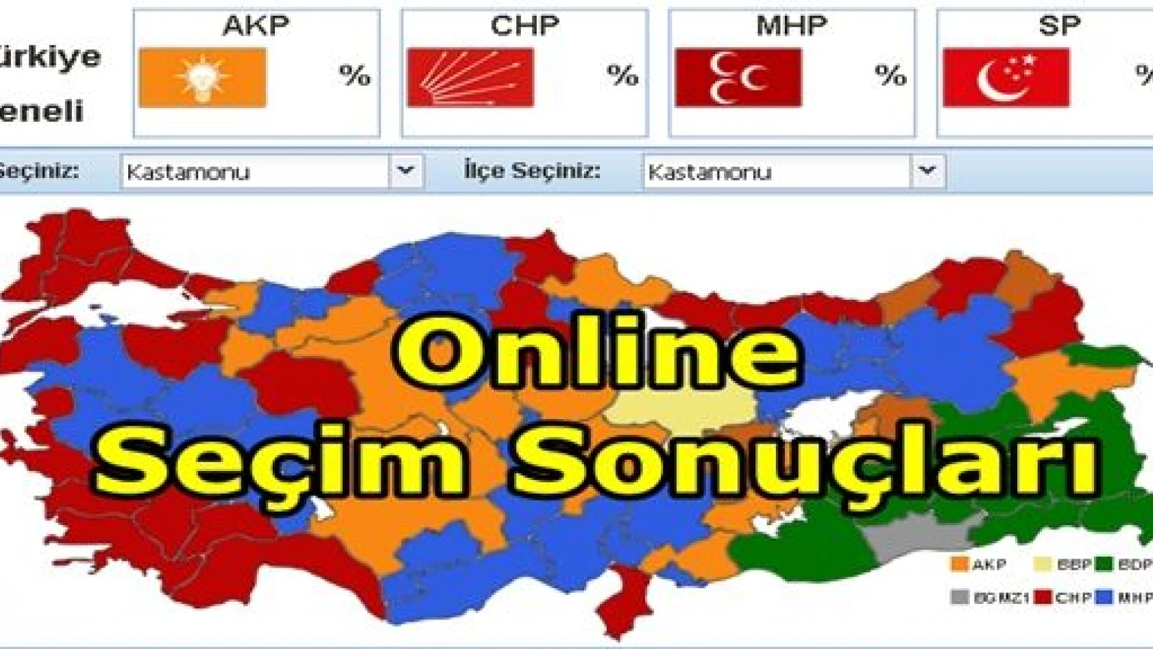 Online Seçim Sonuçları Kastamonu Güncel Haber'de