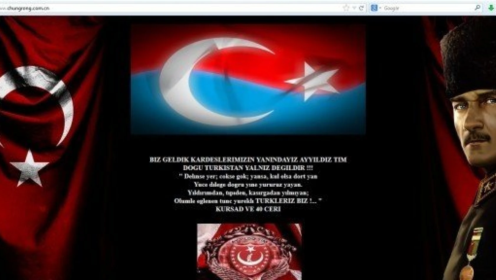 Türk hackerler, Doğu Türkistan için Çindeki siteleri hackledi