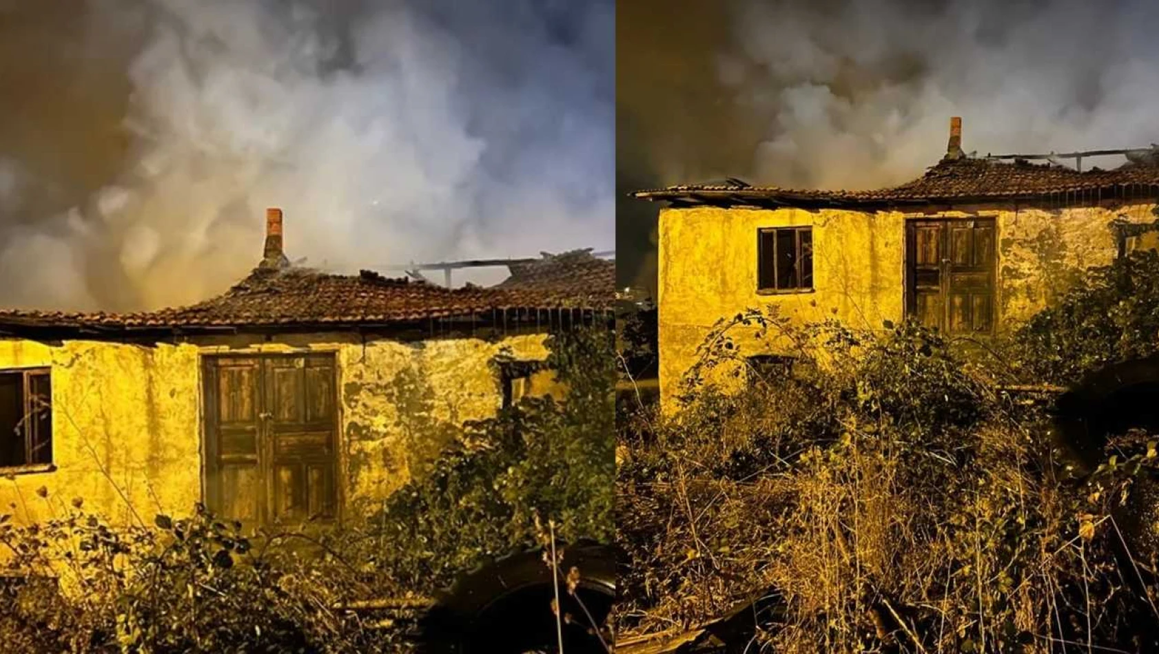Küre'de yangın! 2 katlı ev yandı