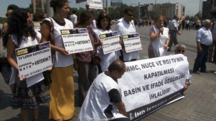 Roj TV'nin kapatılması Taksim'de protesto edildi